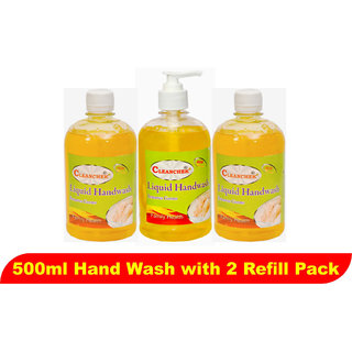 Liquid Hand Wash 500ml Lemon (Pack of 3) (With 2 Refill pack)