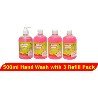                       Liquid Hand Wash 500ml Floral (Pack of 4) (With 3 Refill pack)                                              