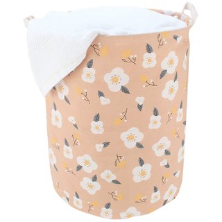 House of Quirk Foldable Laundry Basket Closet Storage Bin Bag (40x40x48) Pink Flower