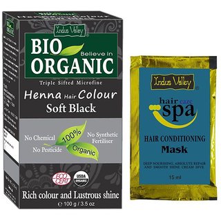 Buy Indus Valley BIO Organic Soft Black Henna with Free Hair Spa Sachet For  Hair Semi Permanent Hair Color Black 100 g Online @ ₹199 from ShopClues