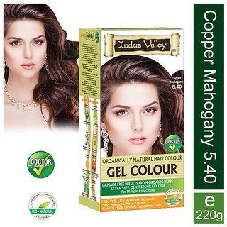 Buy Indus Valley Organically Natural Permanent Hair Color Mahogany Copper   220 mL Online @ ₹549 from ShopClues