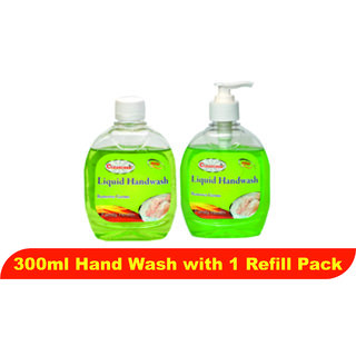 Liquid Hand Wash 300ml Aloe Vera (Pack of 2) (With 1 Refill pack)