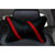 feelitson 2pcs Universal Leather Car Seat Neck Rest Cushion Headrest Pillow (Strip Red) For All Cars