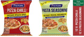 AACTUALA COMBO OF PIZZA CHILLI - 10g (pack of 12 ) , PASTA SEASONING - 10g( Pack of 12)