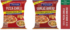AACTUALA COMBO OF PIZZA CHILLI - 10g (pack of 12 ) , GARLIC BREAD SEASONING - 10g( Pack of 12)
