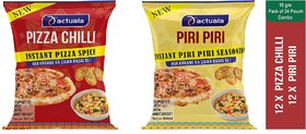 AACTUALA COMBO OF PIZZA CHILLI - 10g (pack of 12 ) , PIRI PIRI SEASONING - 10g( Pack of 12)