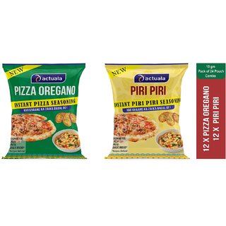 AACTUALA COMBO OF PIZZA OREGANO - 10g (pack of 12 ) , PIRI PIRI SEASONING - 10g( Pack of 12)