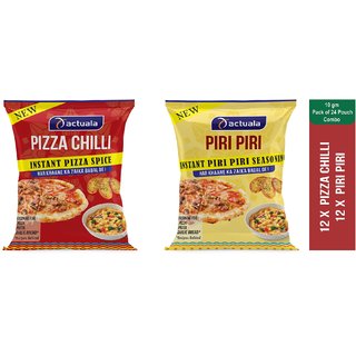 AACTUALA COMBO OF PIZZA CHILLI - 10g (pack of 12 ) , PIRI PIRI SEASONING - 10g( Pack of 12)