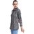 Matelco Womens Woollen printed Design Coat Style Cardigan-Grey