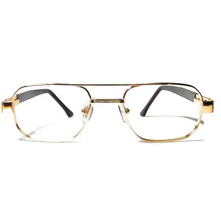 Amar Lifestyle Reading Glasses +1.25 Single Vision metal gold finish rectangle  unisex  _ar8ai5na2485