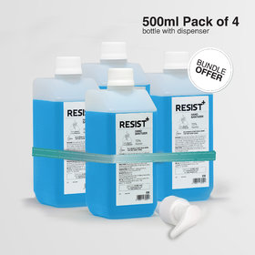 RESIST+ Pack of 4 - 70 Alcohol based Hand Rub Sanitizer and Disinfectant 500 ML