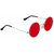 Adrian Red UV Protected Round Metal Full Rim Free-Size Sunglasses For Boys and Girls
