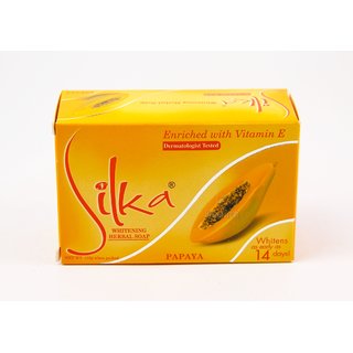                       Silka Whitening Herbal Papaya Soap Enriched With Vitamin E Dermatologist Tested By Silka                                              