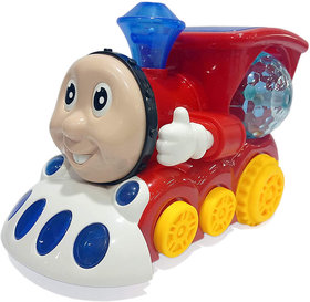 Musical Bump and Go Smiley Train with Flashing Lights, Red