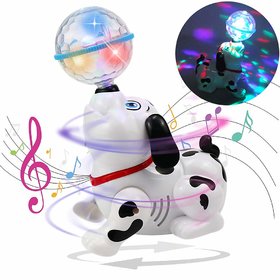 Battery Operated Dancing toy with Reflected 3D Lights and Music for Kids (Multicolour)
