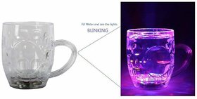 Color Light Mugs Colour Changing Liquid Activated Lights Multi Purpose Use Plastic Mug  (250 ml)
