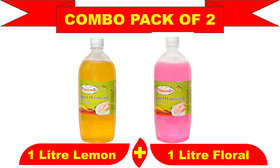 Liquid Hand Wash 1000ml Pack of 2 of Flora + Lemon