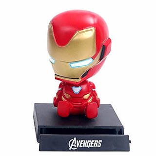 RaJ Avengers Big Size Bobble Head - Action Figure with Mobile Holder for Car Dashboard and Office Desk (Ironman)