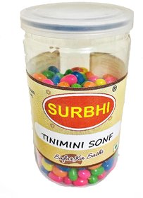 Surbhi Colorful Tinimini saunf mouth freshener (sugar coated fennel sonf mukhwas)  hygienic tin can 100 g ( pack of 3 )