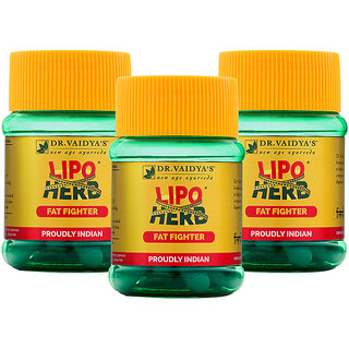 Dr. Vaidya's Lipoherb  For Obesity and Hyper Cholesterol  30 Capsules x Pack of 3