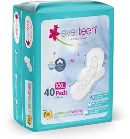 everteen XXL Sanitary Napkin Pads with Cottony-Dry Top Layer for Women  1 Pack (40 Pads, 320mm)