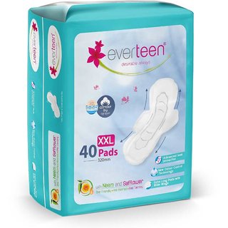 everteen XXL Sanitary Napkin Pads with Cottony-Dry Top Layer for Women  1 Pack (40 Pads, 320mm)