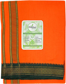 Cotton Men's Fancy Dhoti - (Orange Colour- 2 meter)