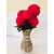 Cherry World Artificial Red Flowers with Wooden Pot and Decoration in Office, House, Hotel and for Gift Purposes.