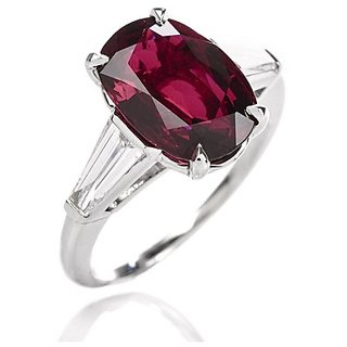                       CEYLONMINE  Natural Ruby / manik ring original & lab certified gemstone ruby (  chunni )silver ring for unisex                                              