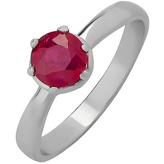                       CEYLONMINE Ruby / manik silver ring unheated & untreated gemstone ruby (  chunni )ring for women & girl                                              