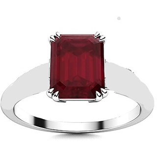 CEYLONMINE Ruby (  chunni )ring silver natural & lab certified gemstone Ruby / manik ring for unisex