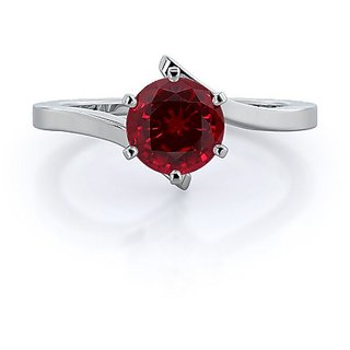                       CEYLONMINE Ruby / manik silver ring unheated  untreated gemstone ruby (  chunni )ring for women  girl                                              