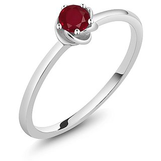                       CEYLONMINE Ruby / manik silver ring natural & lab certified gemstone ruby (  chunni )silver ring for women for unisex                                              