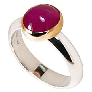                       CEYLONMINE Ruby (  chunni )ring silver natural & lab certified gemstone Ruby / manik ring for unisex                                              