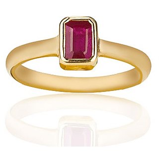                       CEYLONMINE Ruby (chunni) ring natural & original  Ruby/ manik gemstone gold plated ring for astrological purpose                                              