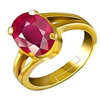                       CEYLONMINE Natural Ruby (chunni) ring original & lab certified gemstone  gold plated ring for unisex                                              