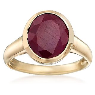                       CEYLONMINE Ruby (chunni) ring natural & original  Ruby/ manik gemstone gold plated ring for astrological purpose                                              