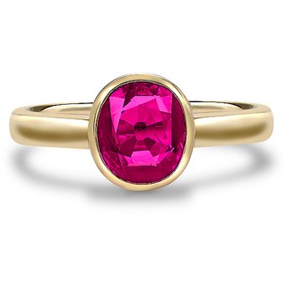                       CEYLONMINE Ruby (chunni) gold plated ring unheated & untreated gemstone  Ruby/ manik ring for unisex                                              