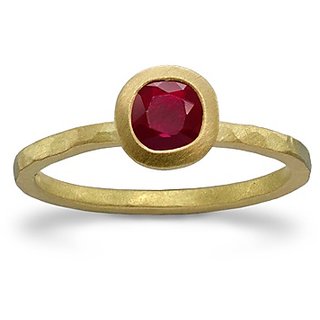                       CEYLONMINE Natural Ruby (chunni) ring original & lab certified gemstone  gold plated ring for unisex                                              