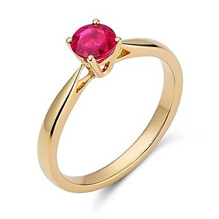                       CEYLONMINE Natural  Ruby/ manik ring original & lab certified gemstone ruby (chunni) gold plated ring for unisex                                              
