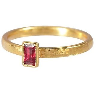                       CEYLONMINE Ruby (chunni) ring gold plated natural & lab certified gemstone  Ruby/ manik ring for unisex                                              