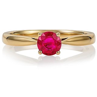                       CEYLONMINE Ruby (chunni) ring natural & original gemstone  Ruby/ manik ring gold plated ring for women & girls                                              