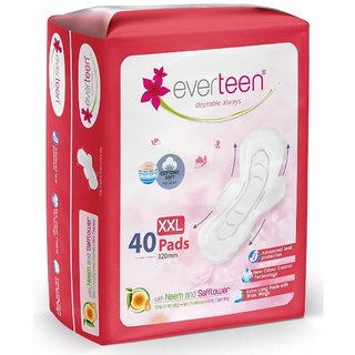 everteen XXL Sanitary Napkin Pads with Cottony-Soft Top Layer for Women  1 Pack (40 Pads, 320mm)