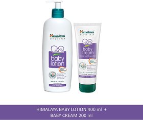 Himalaya  Baby Cream 200 ML Himalaya Baby Lotion 400ML Combo