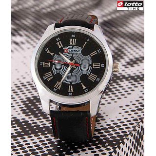 Buy Lotto Black Round Dial Pu Strap Analog Watch For Men Online Get 84 Off