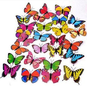 Kuhu Creations Small Butterfly Magnet Plastic 3-D Creative Fridge Stickers, (Multicolor 20 Pcs).