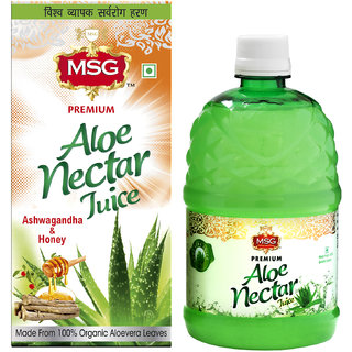 MSG Aloe Vera Juice with Ashwagandha and Honey (Made From Organic Aloevera Leaves) 750ml