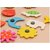 Kuhu Creations Supreme Fridge Magnet Wooden Stickers Cute and Beautiful. (Vivid Color Thin Shapes 6 Pcs).