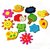 Kuhu Creations Supreme Fridge Magnet Wooden Stickers Cute and Beautiful. (Vivid Color Thin Shapes Mix 48 Pcs).