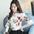 Raabta White Flower With LEAF Print Top